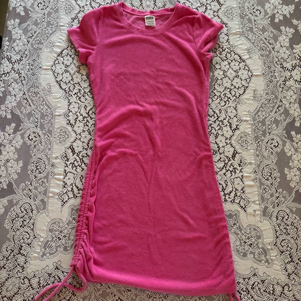 pink terry cloth dress size xs